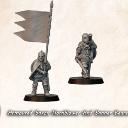 armoured saxon banner and hornblower - Kopie
